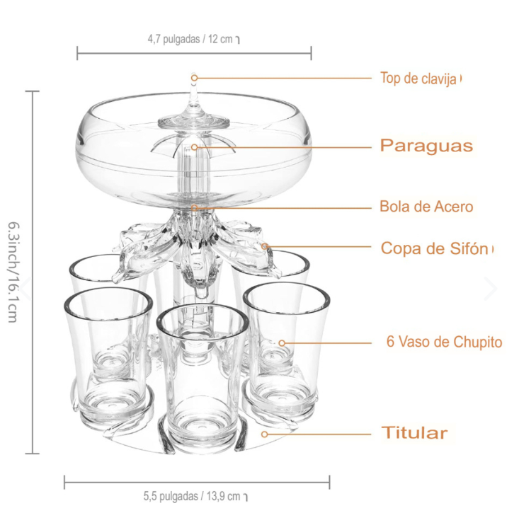 Dispensador de 6 Chupitos Mágico - Imagen 4