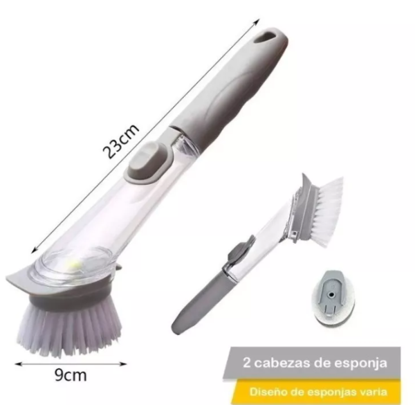 Cepillo con dispensador de jabón limpieza hogar - Imagen 2