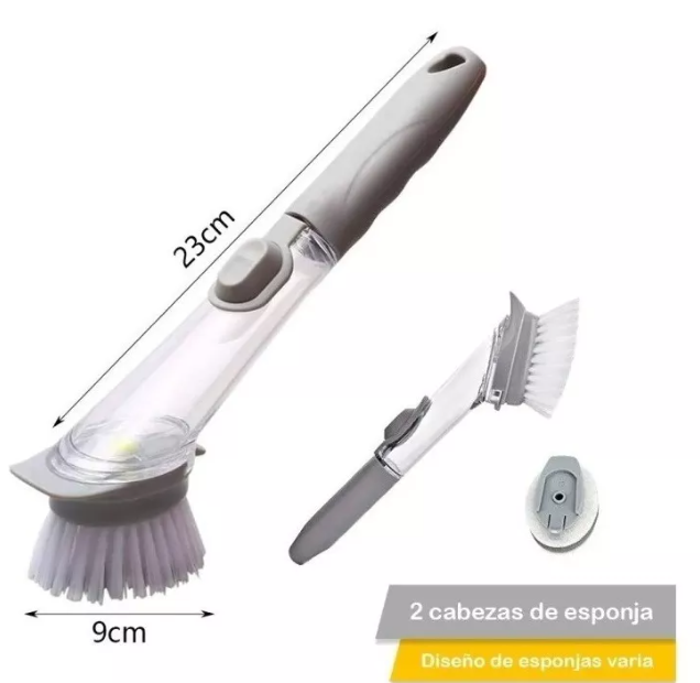 Cepillo con dispensador de jabón limpieza hogar - Imagen 2