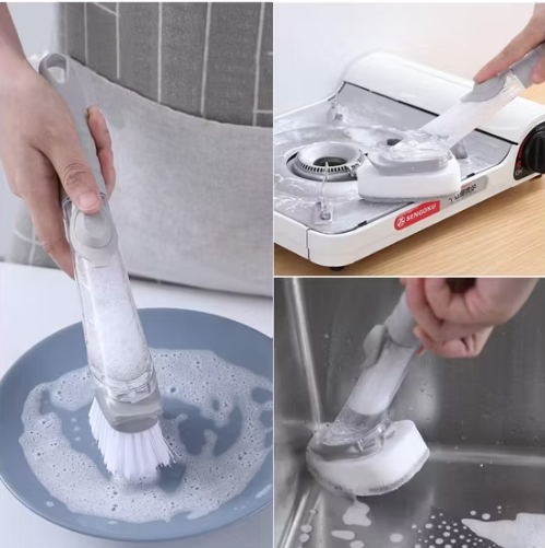 Cepillo con dispensador de jabón limpieza hogar - Imagen 3