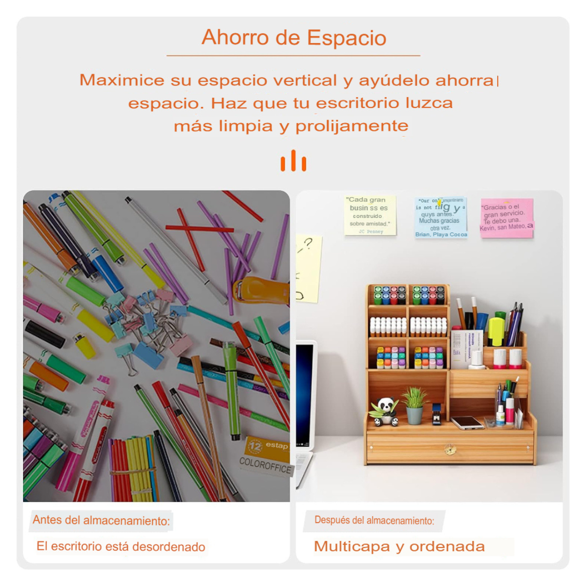 Organizador para Escritorio de Madera - Imagen 2