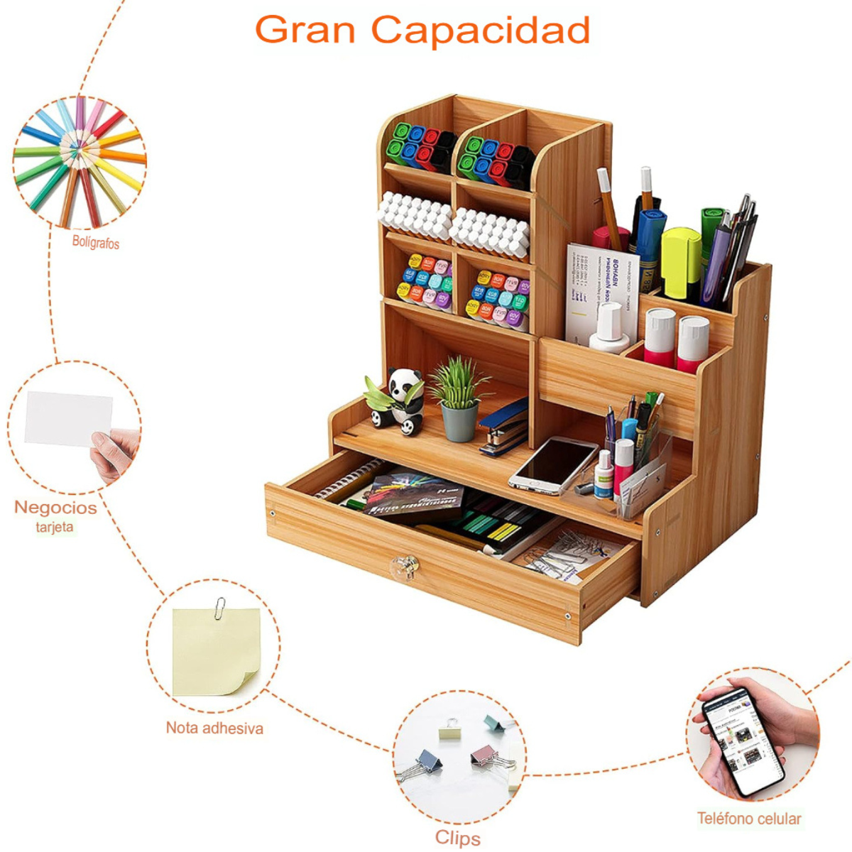 Organizador para Escritorio de Madera - Imagen 4