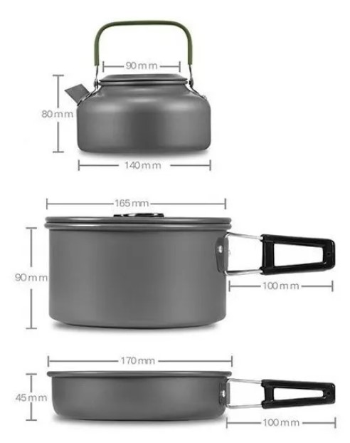 Set Ollas Outdoor Camping Cocinilla Uten - Imagen 3