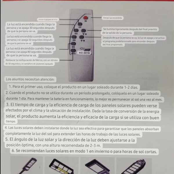 Foco Solar 400w Recargable Ip65 Sensor M - Imagen 2