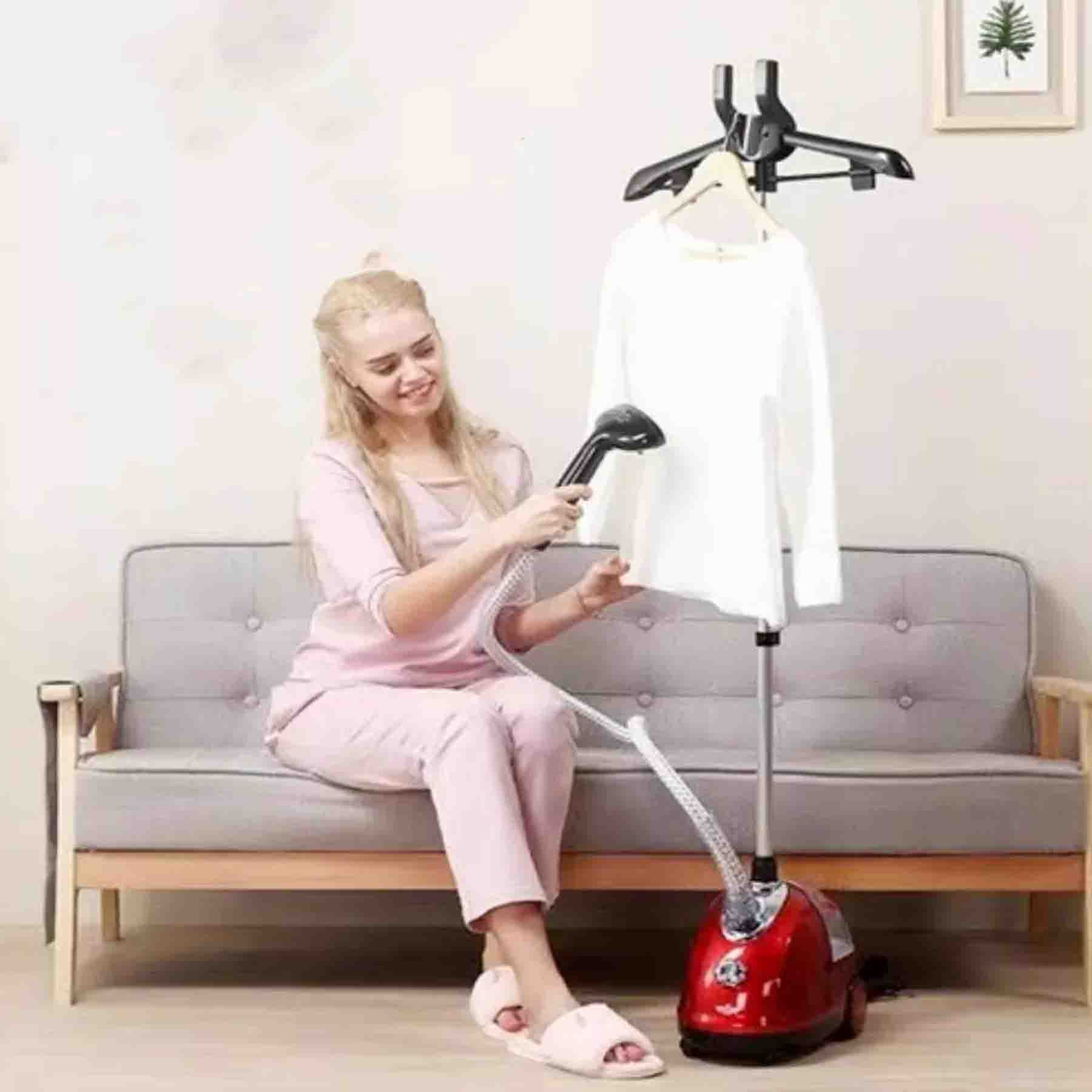 Plancha Vertical Vapor Vaporizador Roja