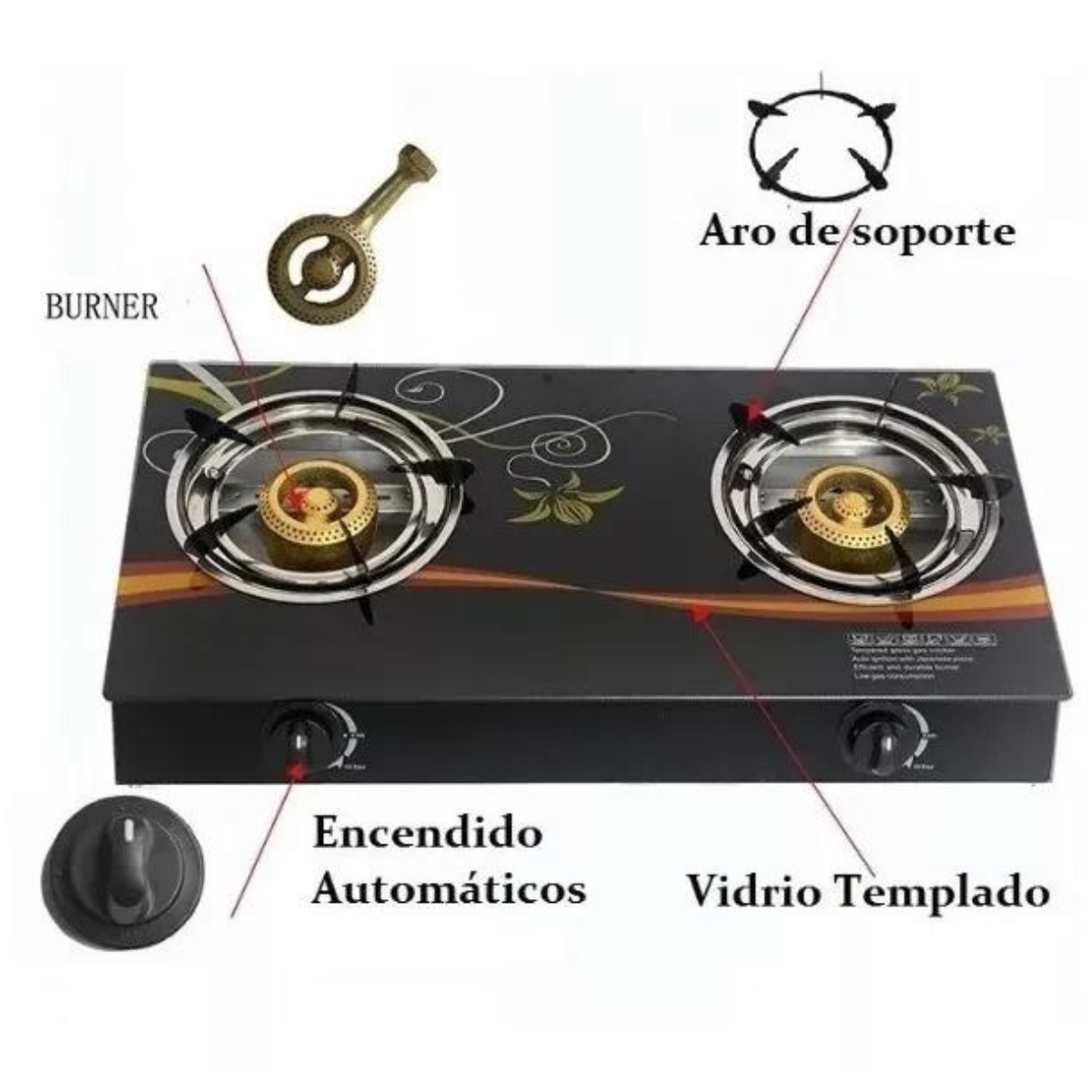 Cocina Compacta de Gas Doble de acero - Imagen 3