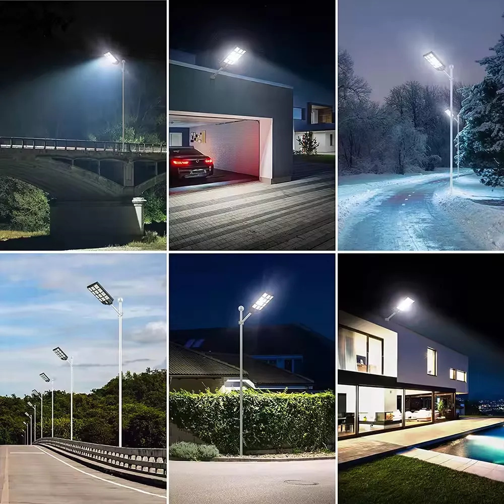 Foco Solar Led 1600w Control Y Poste - Imagen 4
