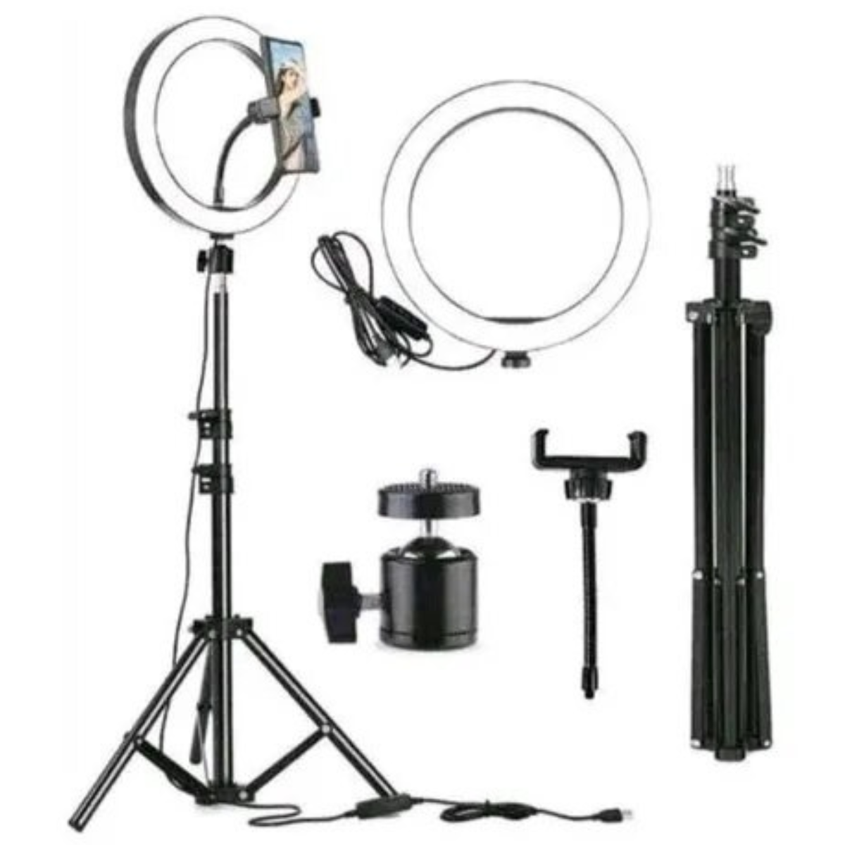 Aro de Luz LED 45 cm Trípode 2.1 M - Imagen 2