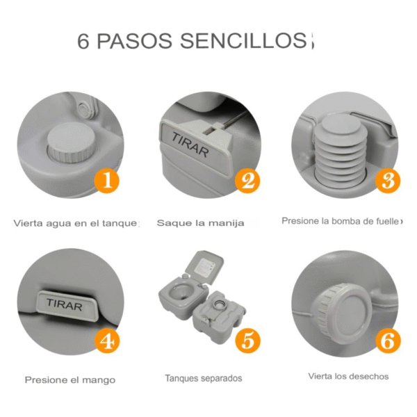 Inodoro Portátil Tanque con Capacidad - Imagen 3