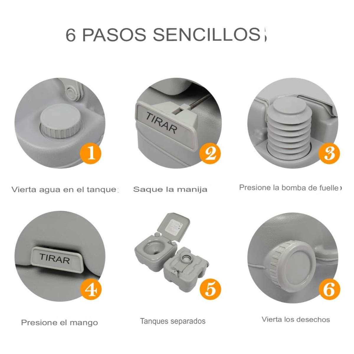 Inodoro Portátil Tanque con Capacidad - Imagen 3