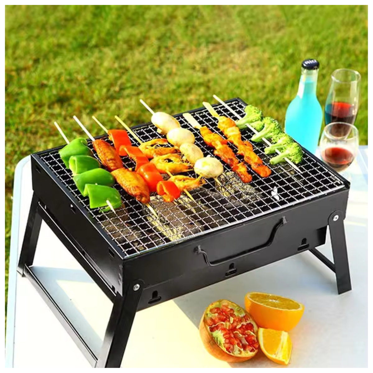 Barbacoa Portátil para Carbón de Acero - Imagen 3
