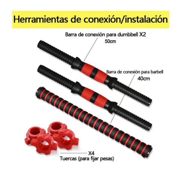 Set Mancuernas Y Barra Unibles 30kg Fitness - Imagen 5