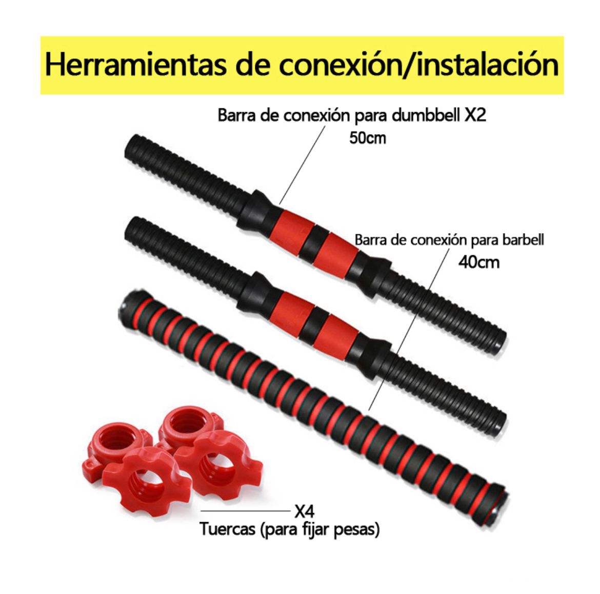Set Mancuernas Y Barra Unibles 30kg Fitness - Imagen 5