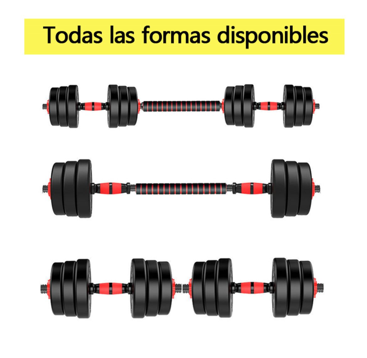 Set Mancuernas Y Barra Unibles 30kg Fitness - Imagen 4