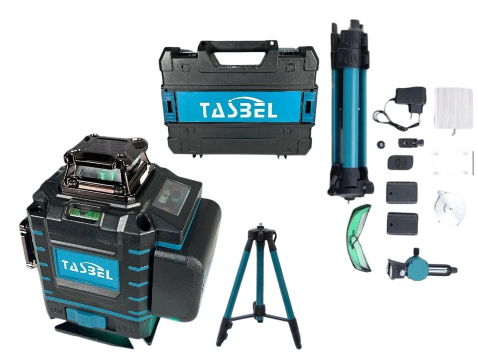 Nivel Laser 4D+Soporte 5V 2 Baterias