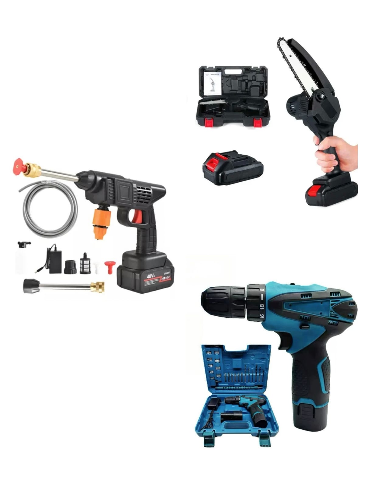 Kit De Taladro Hidrolavadora Motosierra